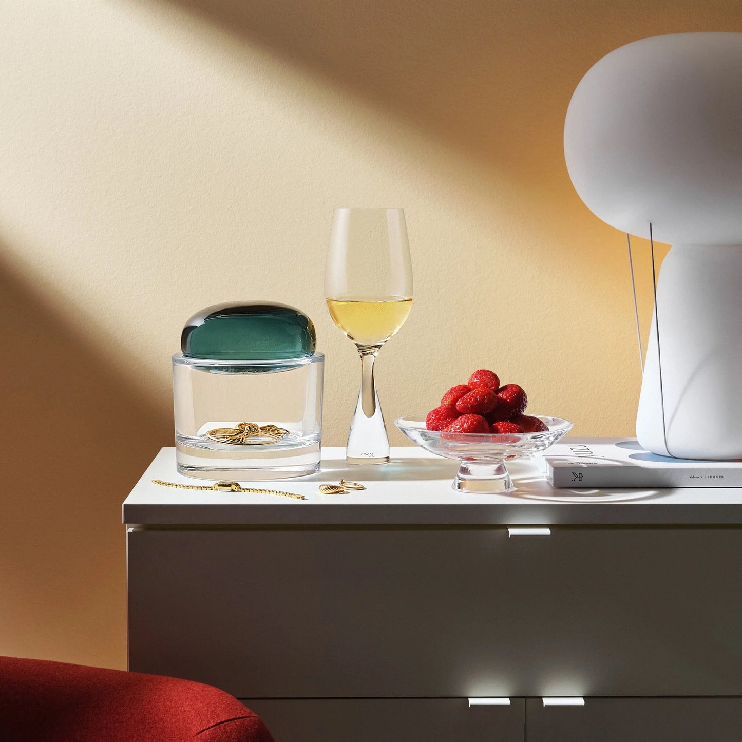 Ecrin Glasgefäß mit Deckel, Large