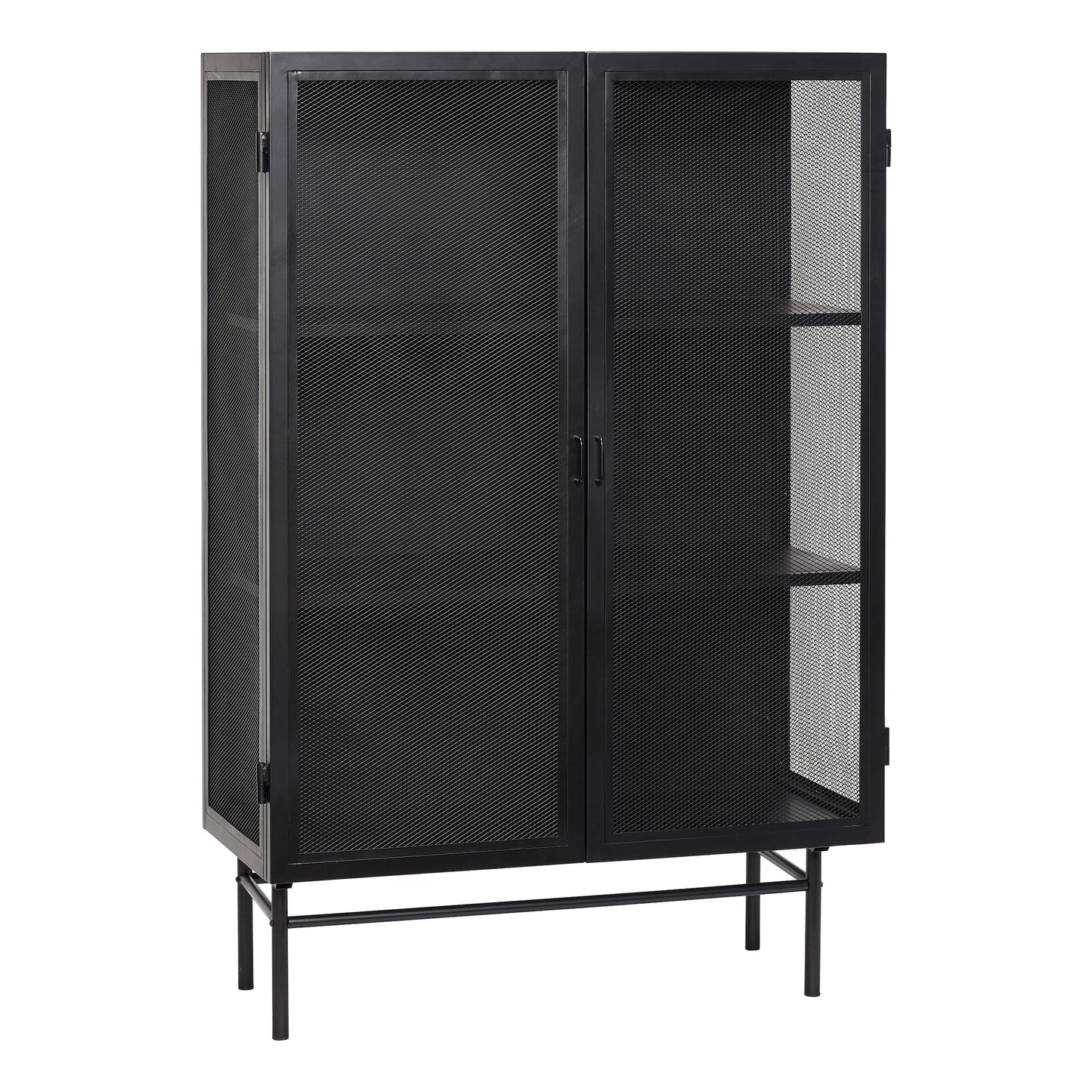 Vitrinenschrank Edge Double, metall, schwarz