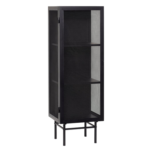 Vitrinenschrank Edge Single, metall, schwarz