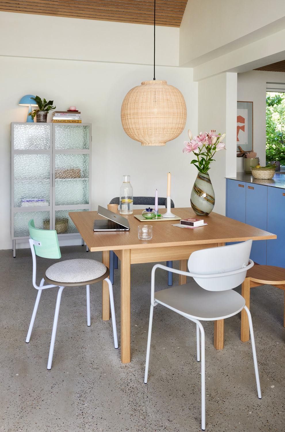 Chand Hängelampe Rund, Naturfarben