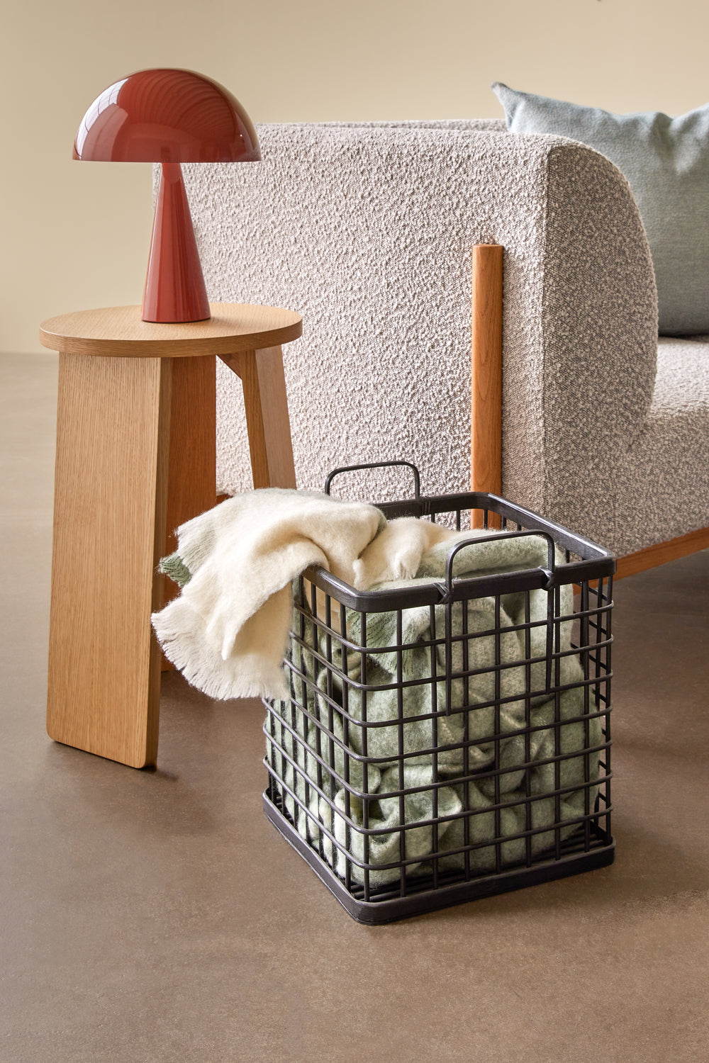 Korb Square, viereckig, Bambus, schwarz, 3er Set