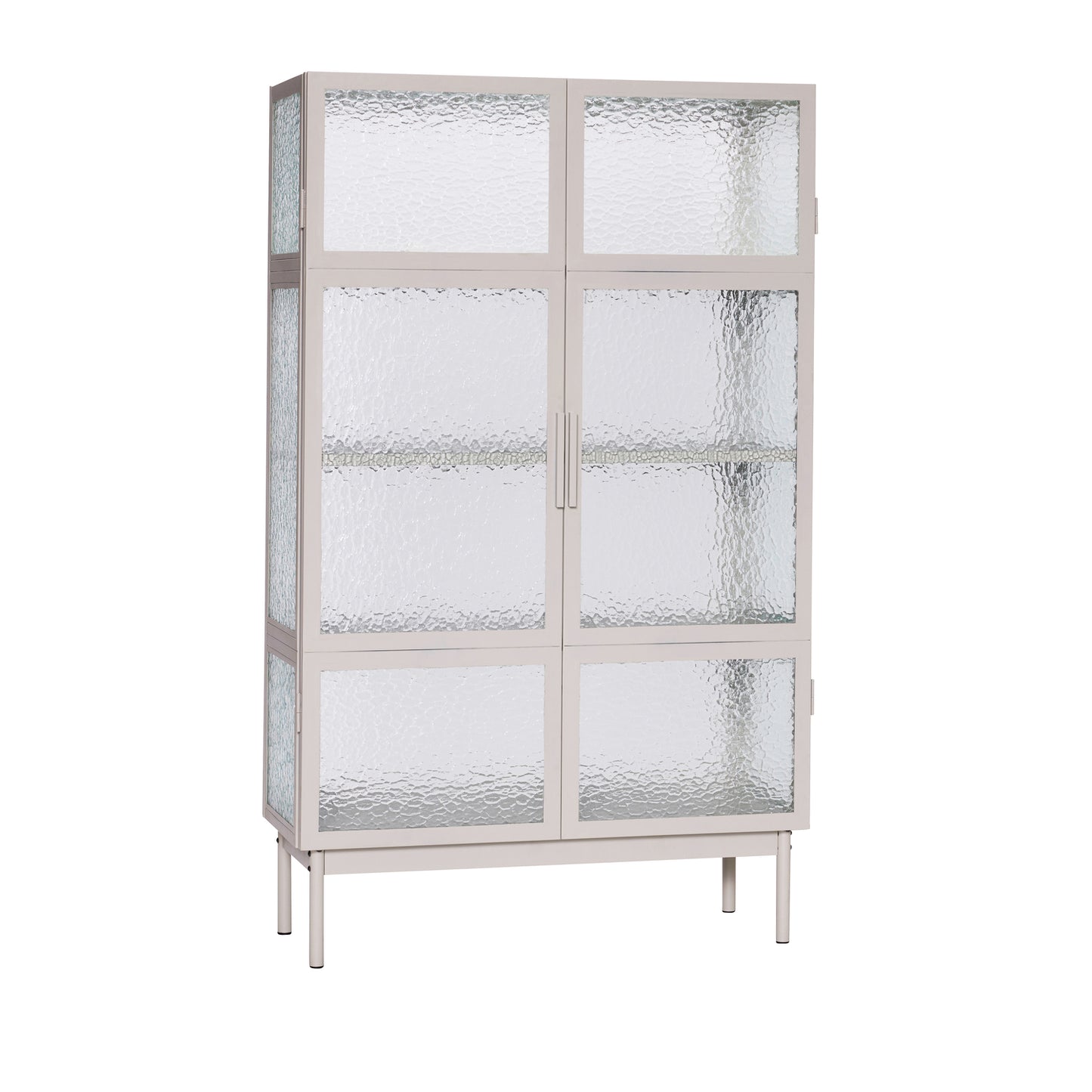 Vitrinenschrank Plex, Stahl grau