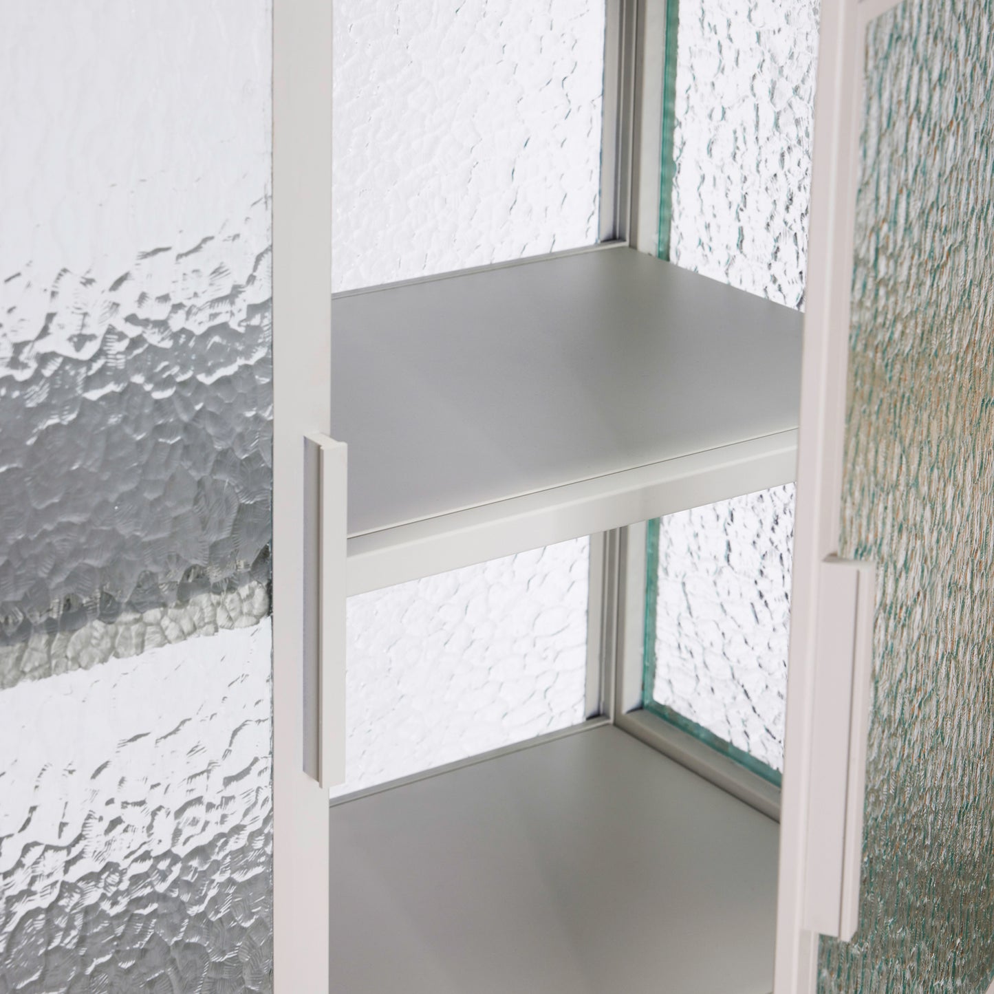 Vitrinenschrank Plex, Stahl grau