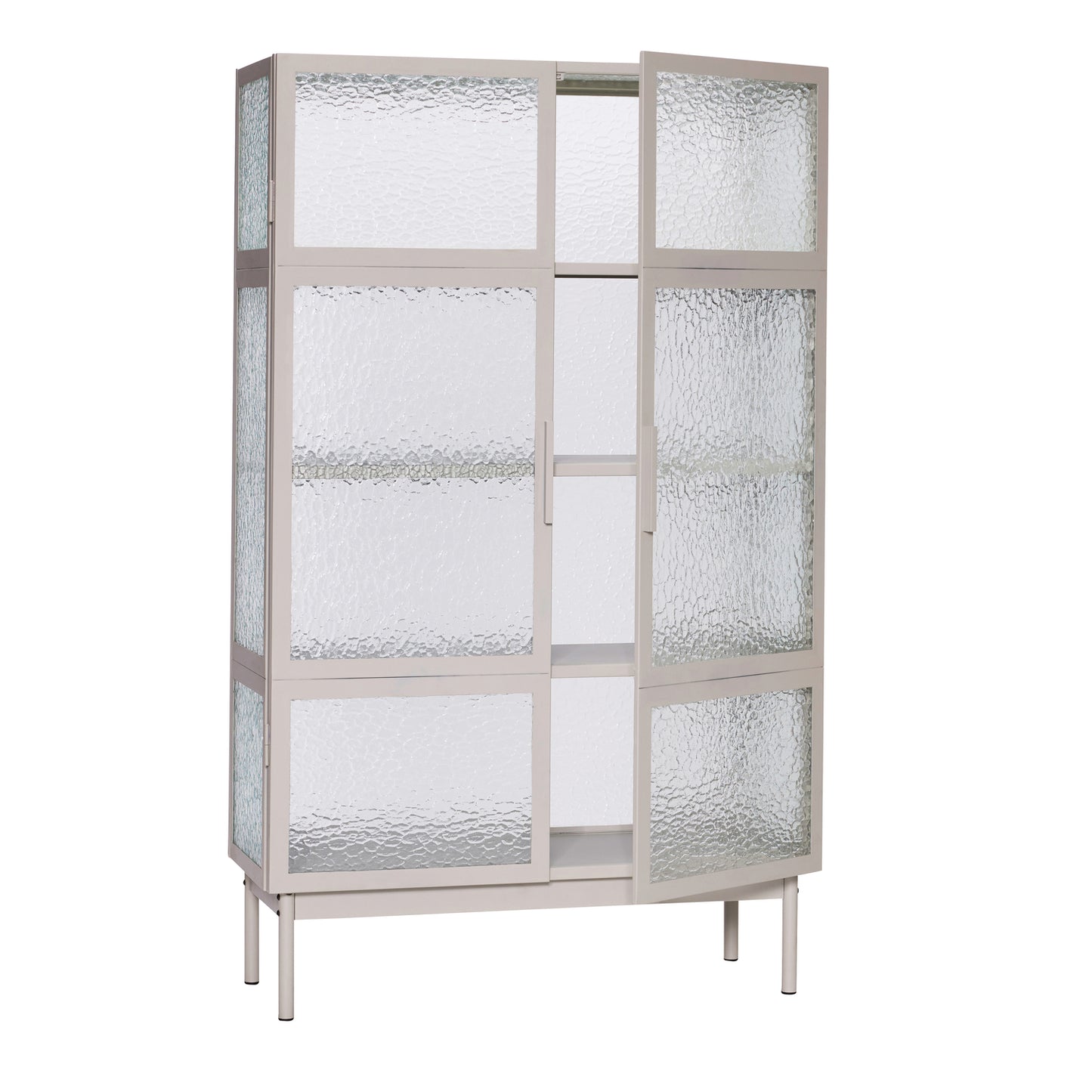 Vitrinenschrank Plex, Stahl grau