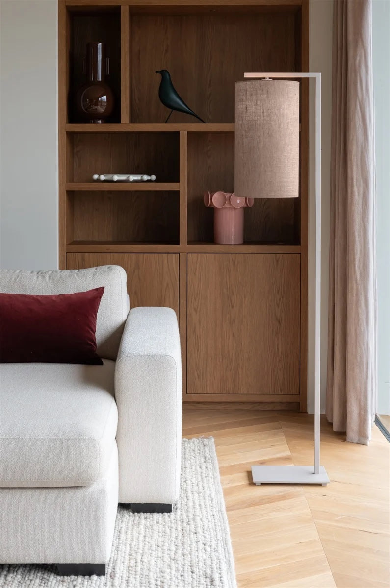 Stehleuchte Boston – Sand / Schirm Dark Linen