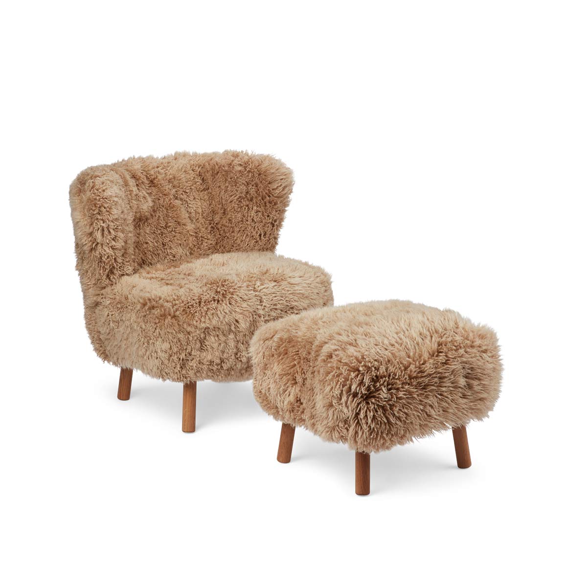 Emil Lounge Chair honigfarben, Long Wool