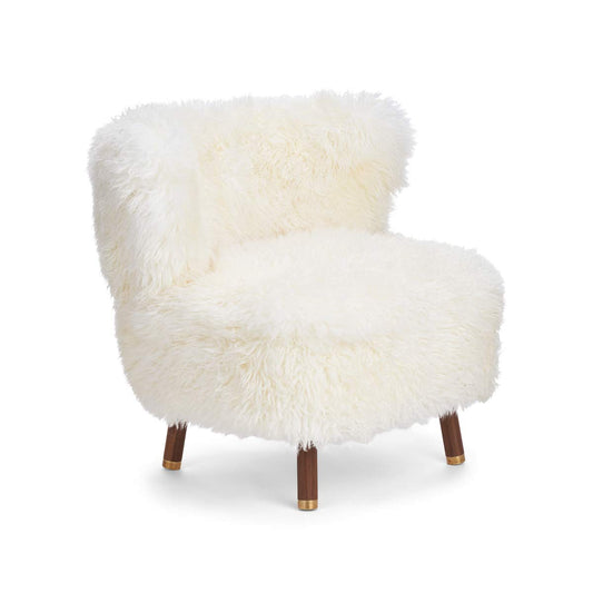 Emil Lounge Chair weiß, Tibetan Curly Long Wool