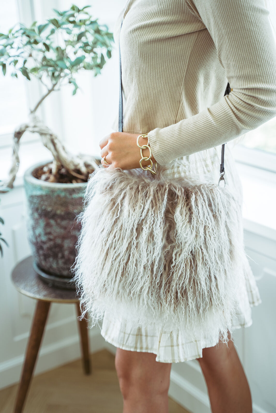 Jasmin Handtasche | Tibetfell