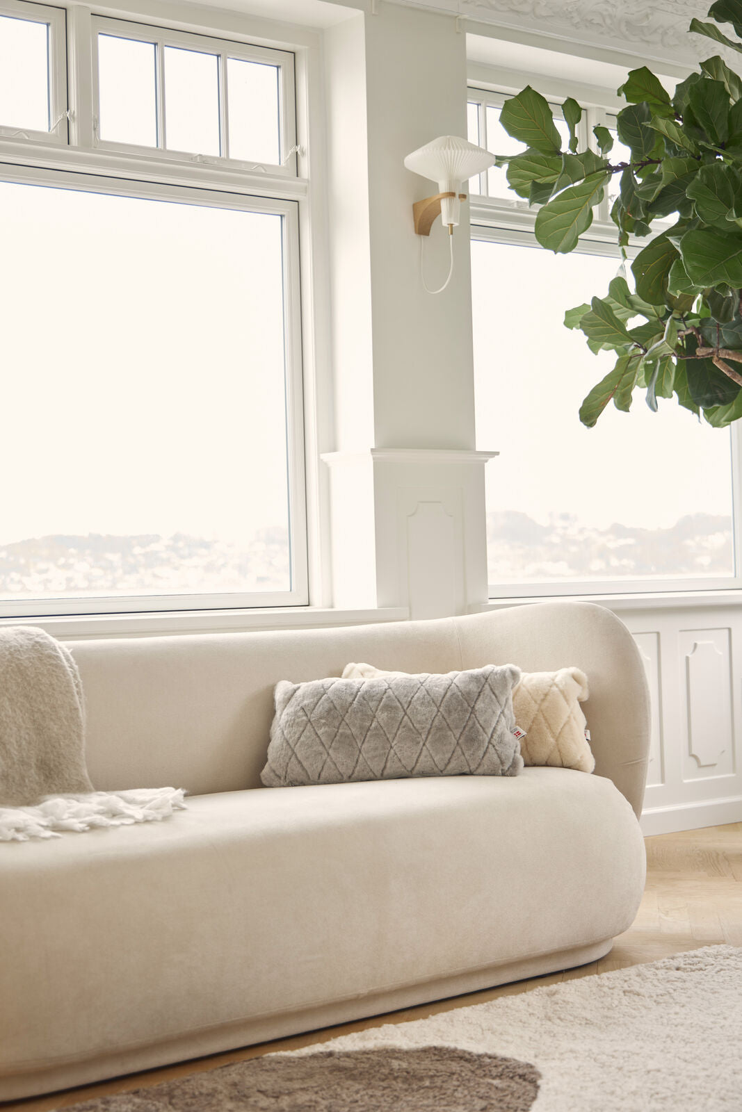 Moccasin Kissen, doppelseitig, silbergrau