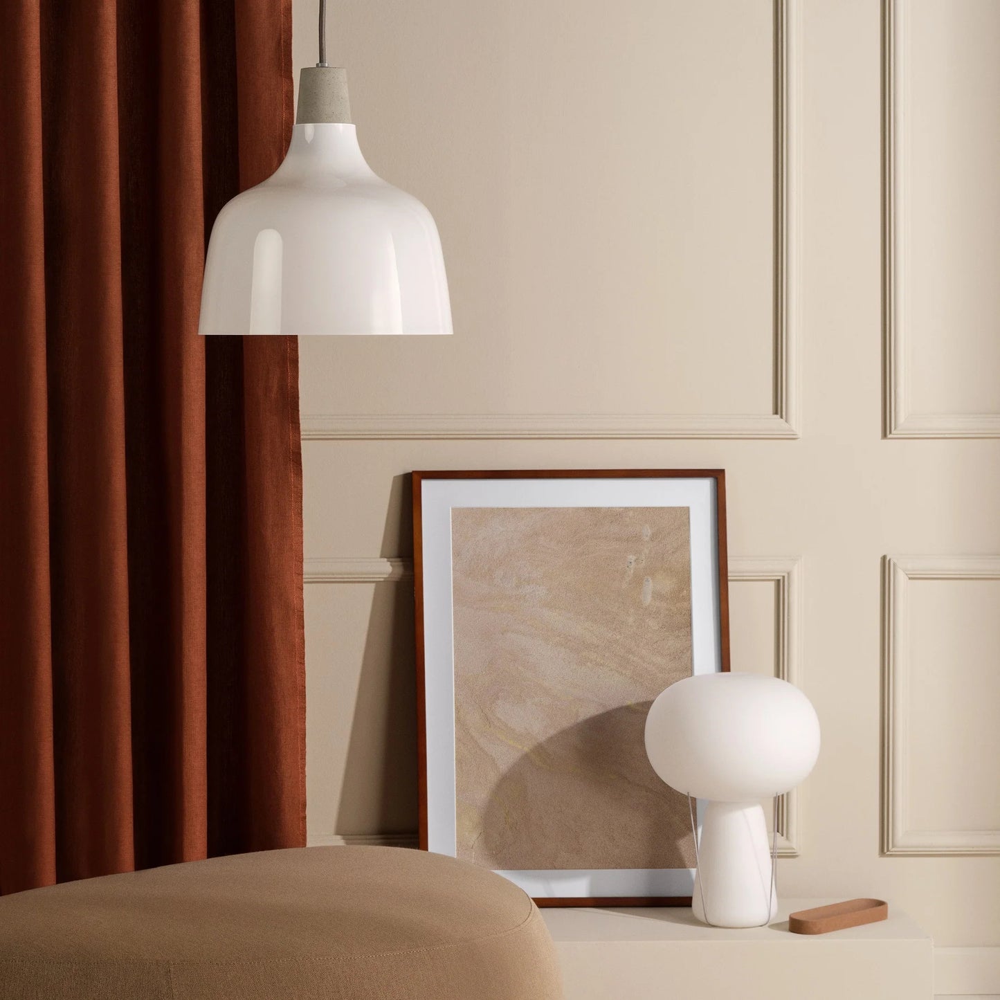 Blow Lamp, White Base with Opal Top