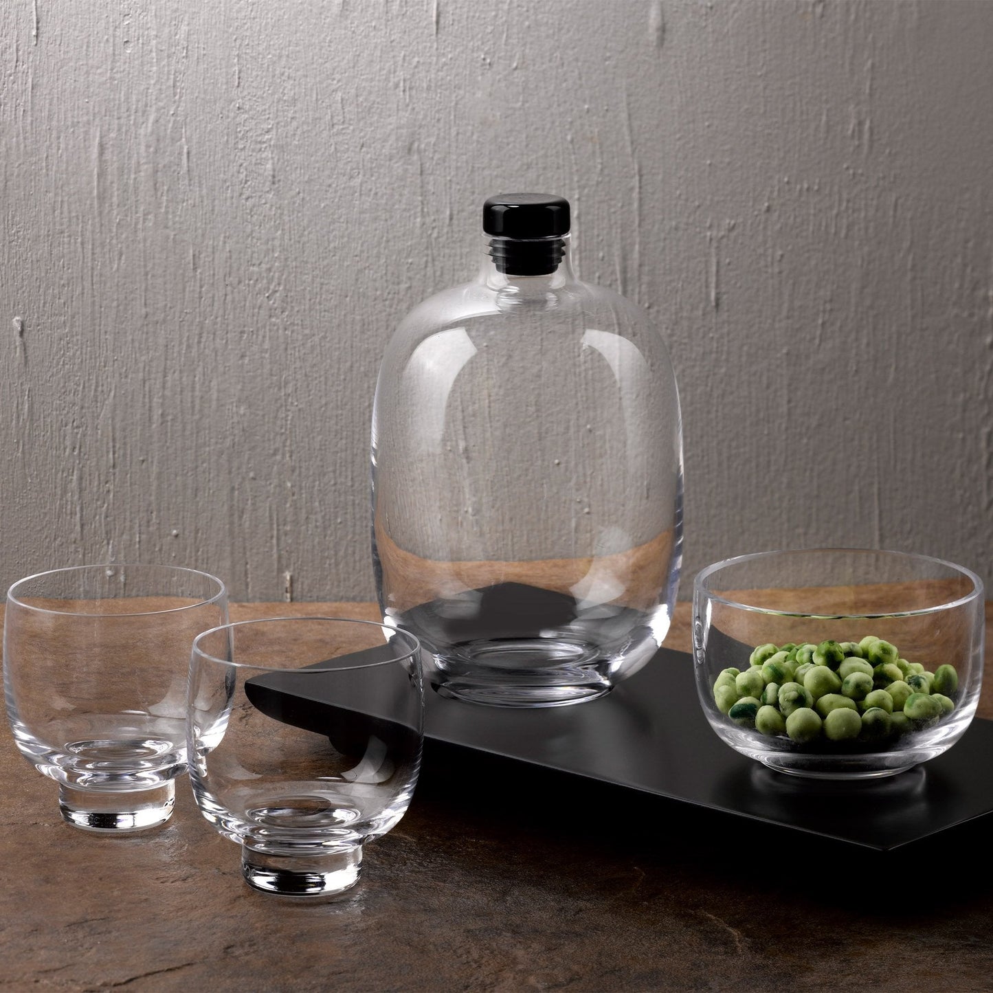 Malt Whisky Karaffe mit Holztablett