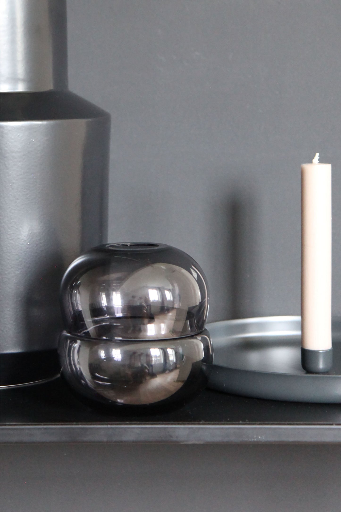 Vase/Windlicht DOUBLE, Smoke