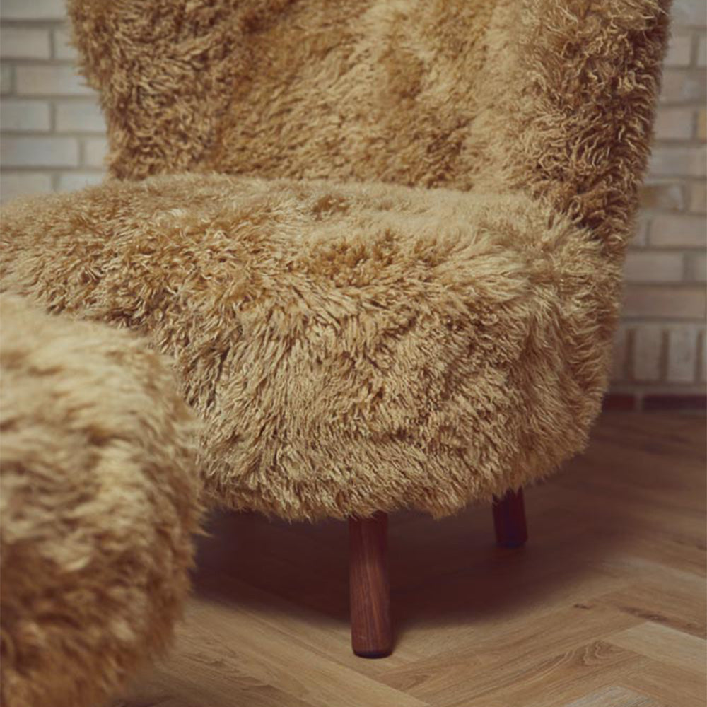 Emil Lounge Chair honigfarben, Long Wool